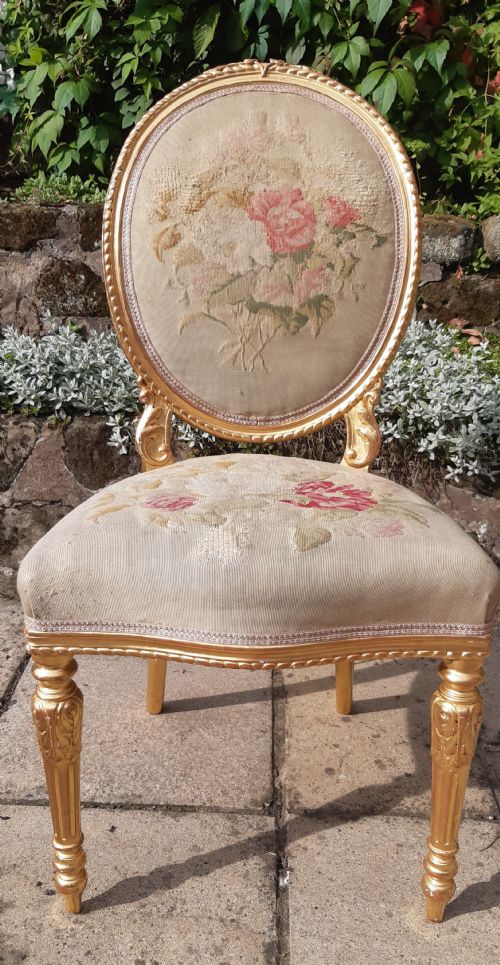 19th c giltwood side salon chair - CATEGORY: ANTIQUE CHAIRS - DATED 19TH CENTURY