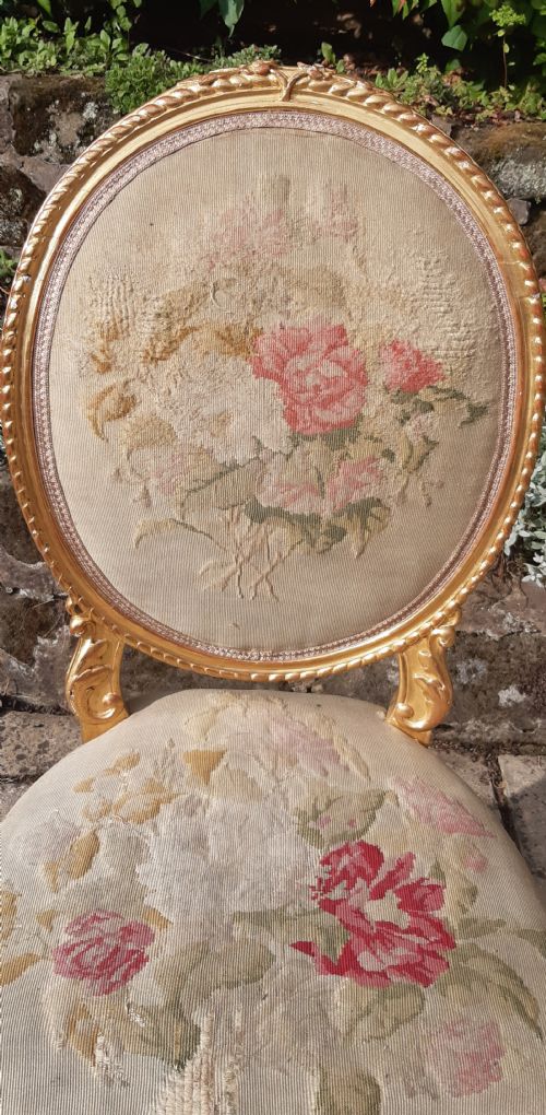 19TH C GILTWOOD SIDE SALON CHAIR - ADDITIONAL PHOTO 3