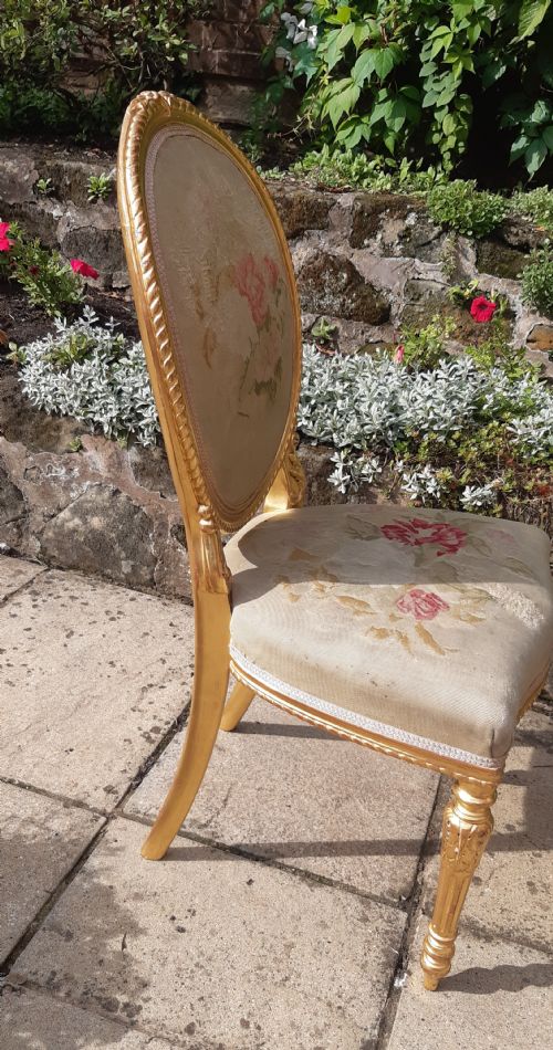 19TH C GILTWOOD SIDE SALON CHAIR - ADDITIONAL PHOTO 4