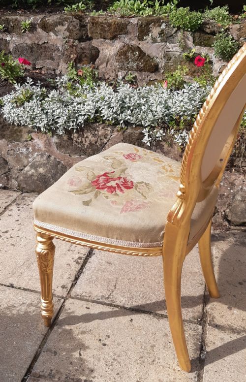 19TH C GILTWOOD SIDE SALON CHAIR - ADDITIONAL PHOTO 6