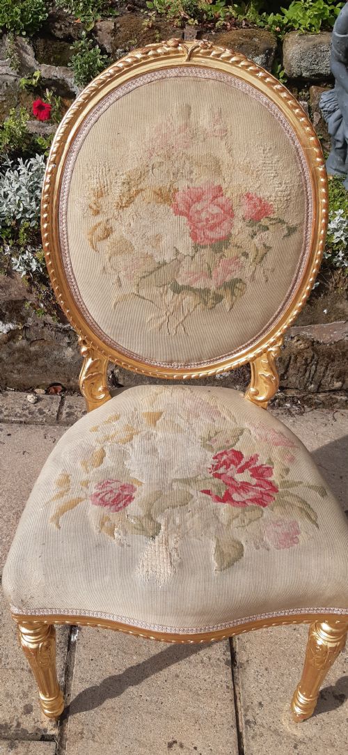 19TH C GILTWOOD SIDE SALON CHAIR - ADDITIONAL PHOTO 7