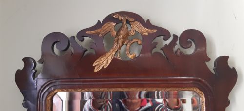 GEORGIAN FRET WORK MAHOGANY WALL MIRROR - ADDITIONAL PHOTO 2