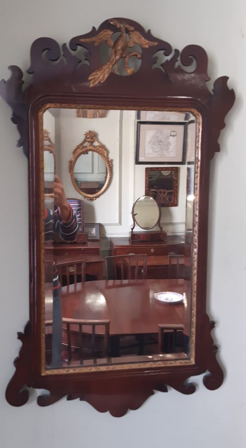 GEORGIAN FRET WORK MAHOGANY WALL MIRROR - ADDITIONAL PHOTO 3