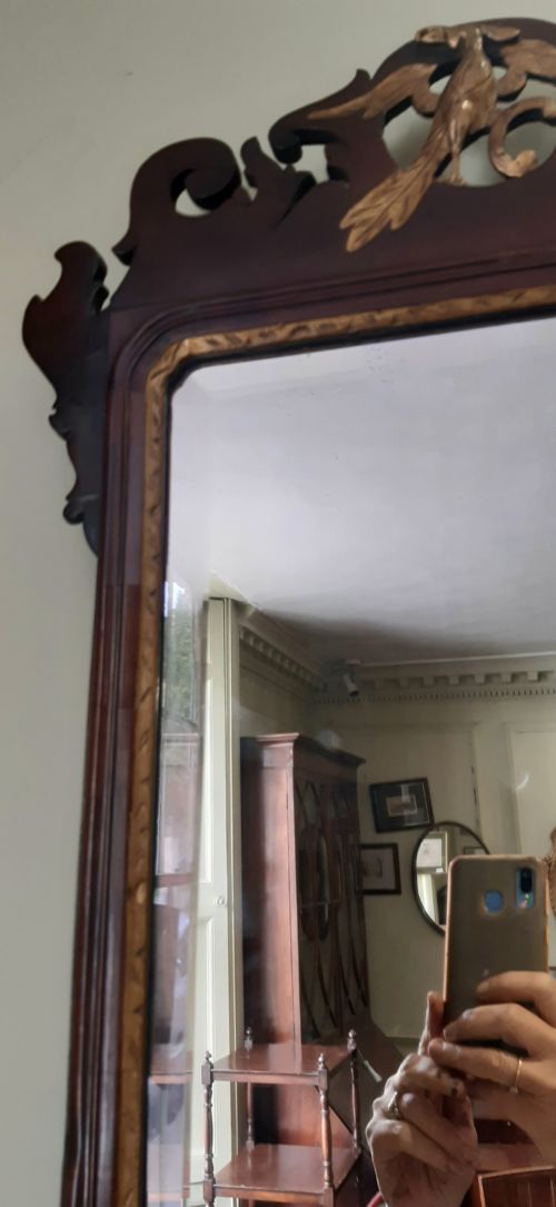 GEORGIAN FRET WORK MAHOGANY WALL MIRROR - ADDITIONAL PHOTO 5