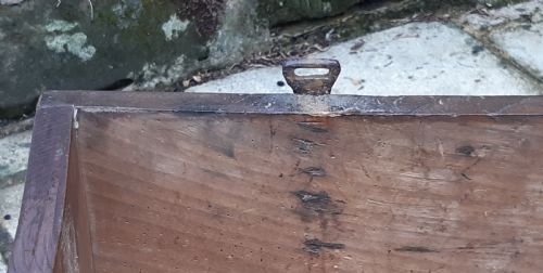 ELM PLANK COFFER 17TH CENTURY DETACHABLE TOP - ADDITIONAL PHOTO 12