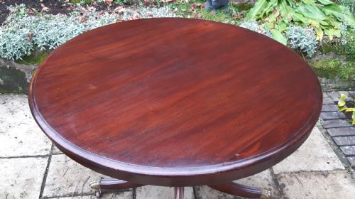 MAHOGANY PEDESTAL CENTRE TABLE - ADDITIONAL PHOTO 3