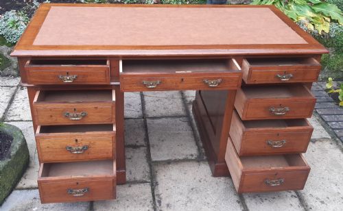 EDWARDIAN WALNUT DESK 4' 6 - ADDITIONAL PHOTO 2