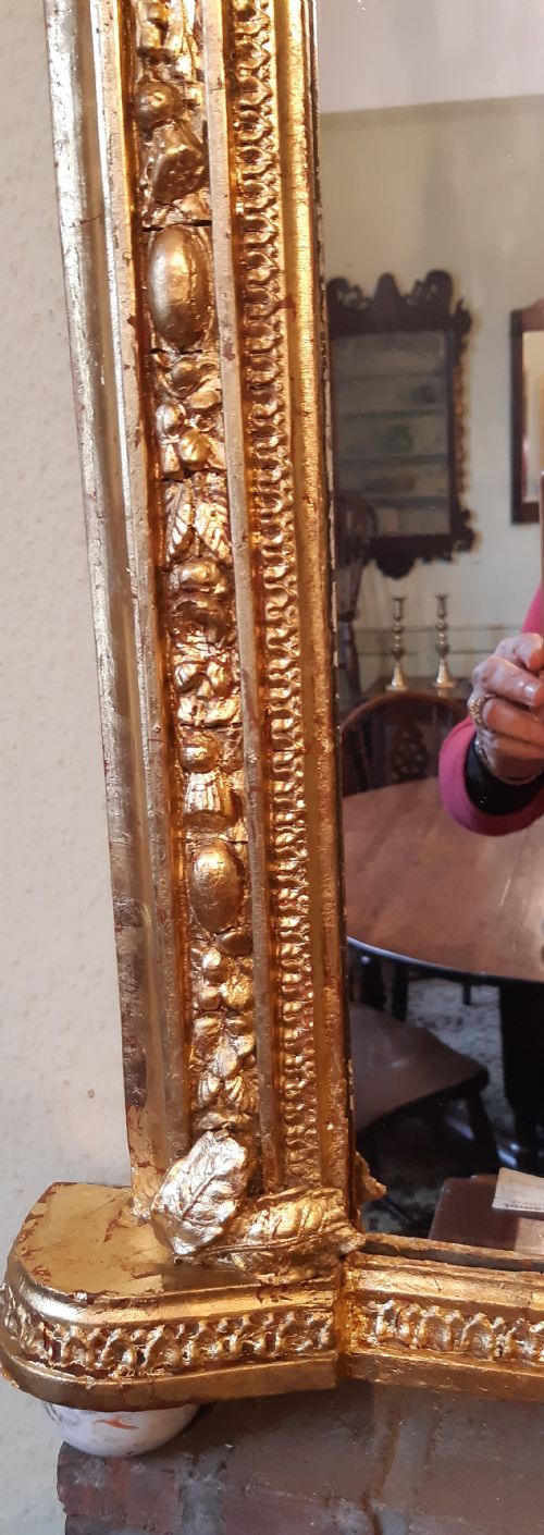 VICTORIAN GILT OVERMANTLE OR OVERMANTEL MIRROR - ADDITIONAL PHOTO 4
