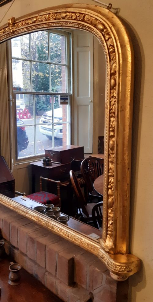 VICTORIAN GILT OVERMANTLE OR OVERMANTEL MIRROR - ADDITIONAL PHOTO 5