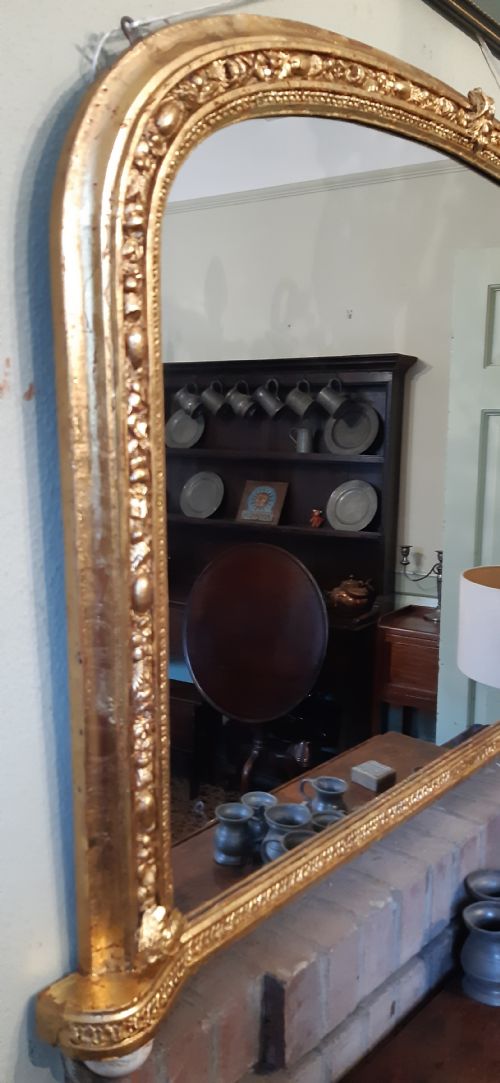 VICTORIAN GILT OVERMANTLE OR OVERMANTEL MIRROR - ADDITIONAL PHOTO 6