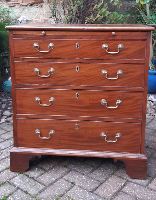 SMALL GEORGIAN MAHOGANY CHEST OF DRAWERS - ADDITIONAL PHOTO 3
