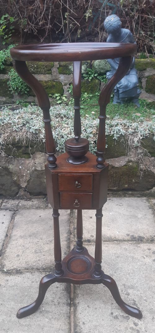 mahogany washstand wig stand - CATEGORY: ANTIQUE FURNITURE - DATED EDWARDIAN