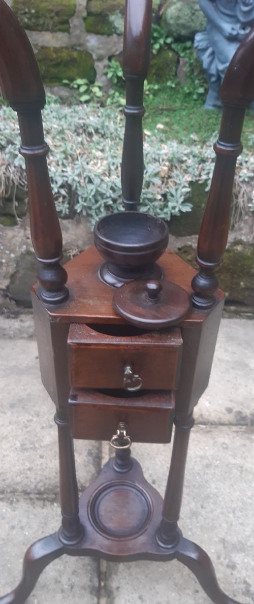MAHOGANY WASHSTAND WIG STAND - ADDITIONAL PHOTO 2