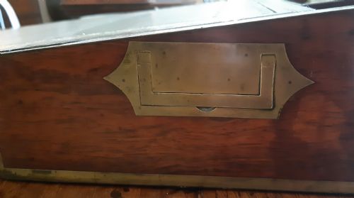 EXQUISITE ROSEWOOD BRASS BOUND WRITING BOX - ADDITIONAL PHOTO 3