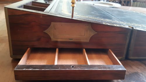EXQUISITE ROSEWOOD BRASS BOUND WRITING BOX - ADDITIONAL PHOTO 6