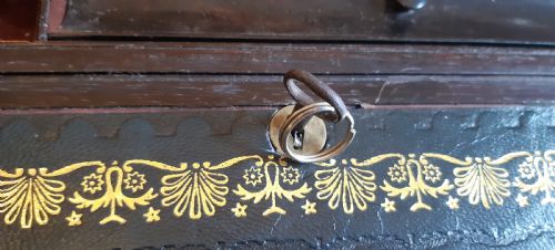 EXQUISITE ROSEWOOD BRASS BOUND WRITING BOX - ADDITIONAL PHOTO 8