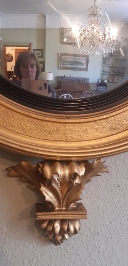 GILT EAGLE CONVEX MIRROR - ADDITIONAL PHOTO 1