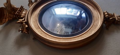 GILT EAGLE CONVEX MIRROR - ADDITIONAL PHOTO 5
