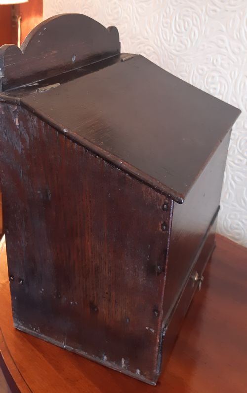 GEORGIAN OAK SALT OR CANDLE BOX - ADDITIONAL PHOTO 4