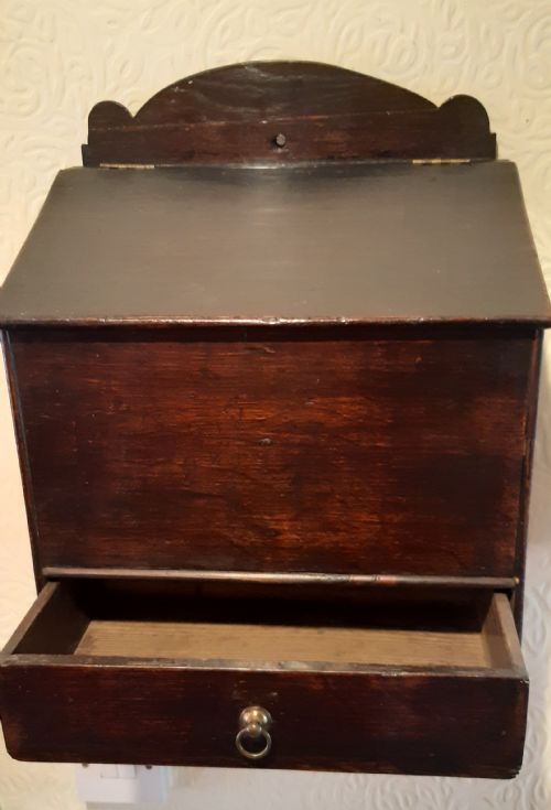 GEORGIAN OAK SALT OR CANDLE BOX - ADDITIONAL PHOTO 6