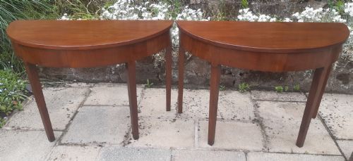 pair of console demi lune tables - CATEGORY: ANTIQUE TABLES - DATED 1800