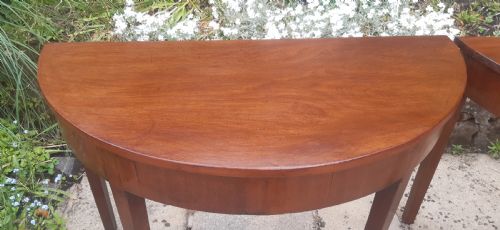 PAIR OF CONSOLE DEMI LUNE TABLES - ADDITIONAL PHOTO 3