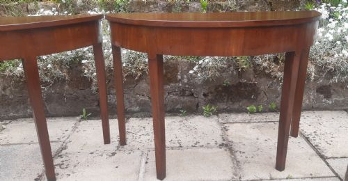 PAIR OF CONSOLE DEMI LUNE TABLES - ADDITIONAL PHOTO 6