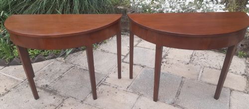 PAIR OF CONSOLE DEMI LUNE TABLES - ADDITIONAL PHOTO 8