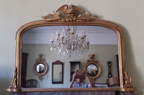 victorian giltwood overmantel overmantle mirror - CATEGORY: ANTIQUE MIRRORS - DATED VICTORIAN