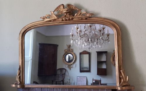 VICTORIAN GILTWOOD OVERMANTEL OVERMANTLE MIRROR - ADDITIONAL PHOTO 4