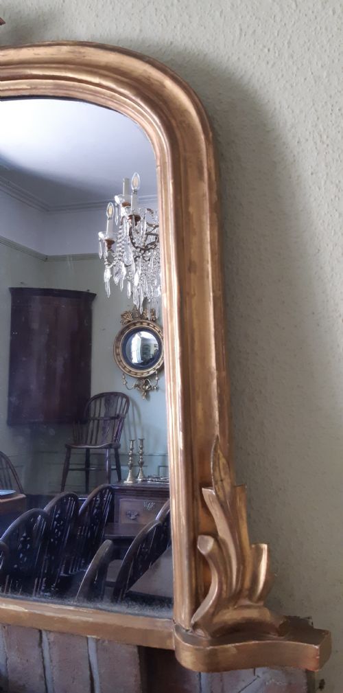 VICTORIAN GILTWOOD OVERMANTEL OVERMANTLE MIRROR - ADDITIONAL PHOTO 1