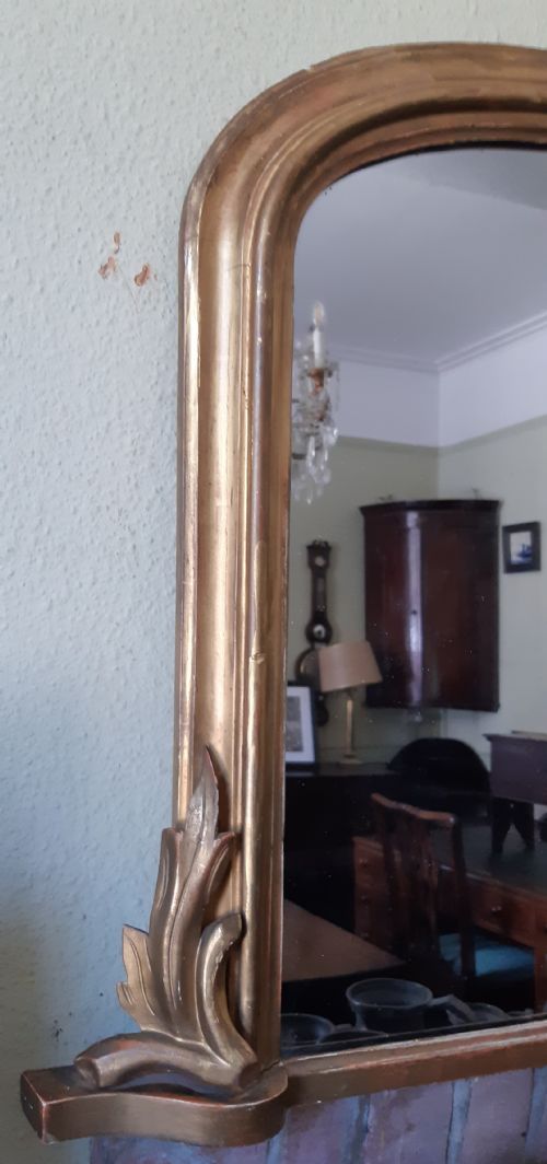 VICTORIAN GILTWOOD OVERMANTEL OVERMANTLE MIRROR - ADDITIONAL PHOTO 3