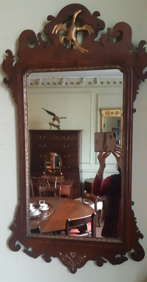 georgian fret fretwork mahogany wall mirror - CATEGORY: ANTIQUE MIRRORS - DATED 18TH CENTURY