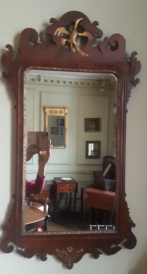 GEORGIAN FRET FRETWORK MAHOGANY WALL MIRROR - ADDITIONAL PHOTO 1