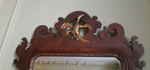 GEORGIAN FRET FRETWORK MAHOGANY WALL MIRROR - ADDITIONAL PHOTO 4