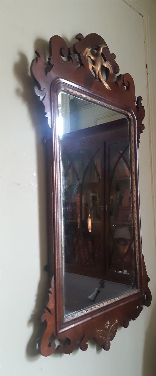 GEORGIAN FRET FRETWORK MAHOGANY WALL MIRROR - ADDITIONAL PHOTO 6
