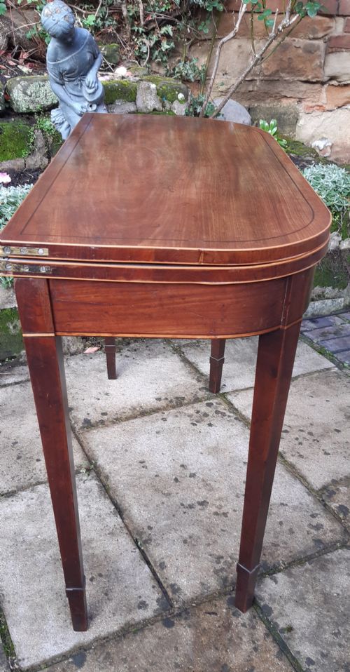 GEORGIAN MAHOGANY CARD SIDE TABLE - ADDITIONAL PHOTO 3