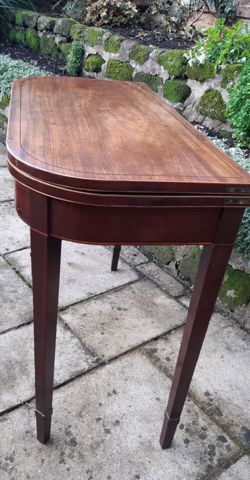 GEORGIAN MAHOGANY CARD SIDE TABLE - ADDITIONAL PHOTO 5
