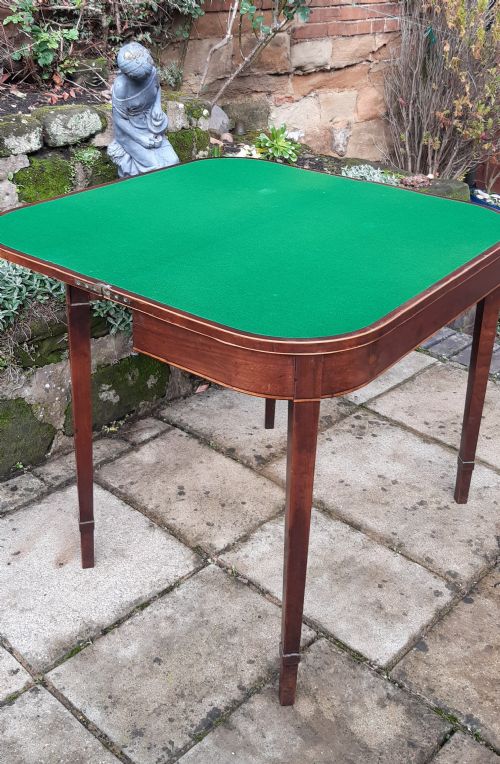 GEORGIAN MAHOGANY CARD SIDE TABLE - ADDITIONAL PHOTO 6
