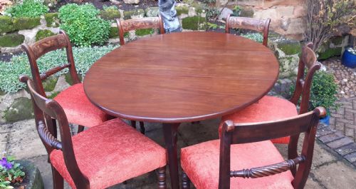 GEORGIAN MAHOGANY DROP LEAF DINING TABLE - ADDITIONAL PHOTO 4