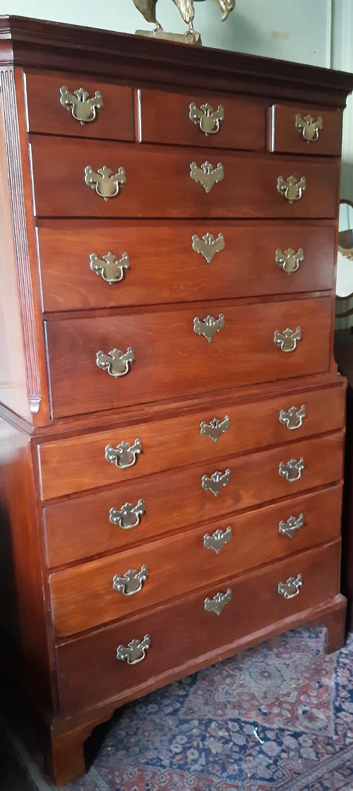 GEORGIAN MAHOGANY CHEST ON CHEST TALLBOY - ADDITIONAL PHOTO 1