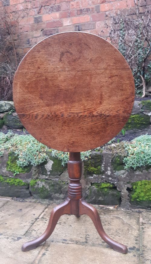 small oak tripod lamp table georgian - CATEGORY: ANTIQUE TABLES - DATED 1800