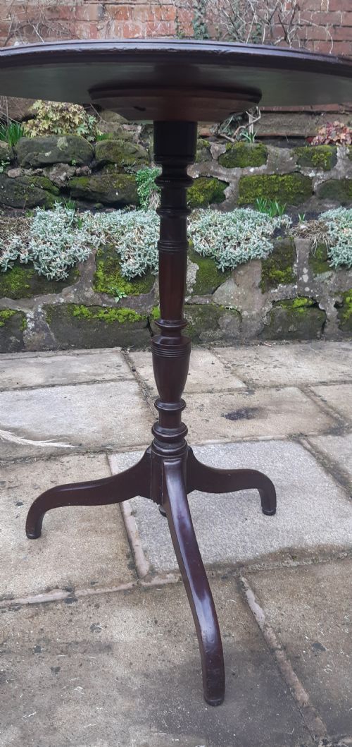 SMALL MAHOGANY TRIPOD LAMP TABLE GEORGIAN - ADDITIONAL PHOTO 3
