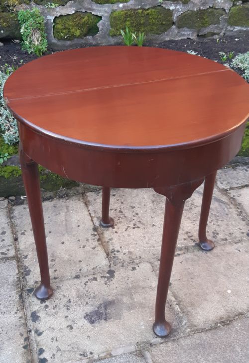 SMALL DEMI LUNE HALL TABLE GEORGIAN MAHOGANY - ADDITIONAL PHOTO 4