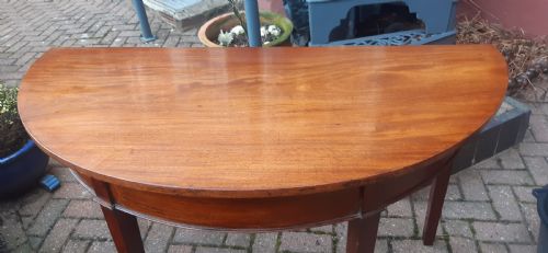 PAIR OF CONSOLE DEMI LUNE TABLES - ADDITIONAL PHOTO 1