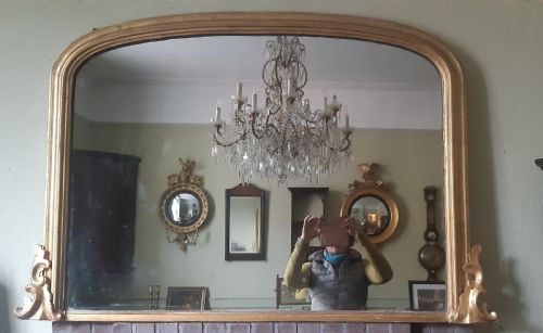 victorian gilt overmantle - CATEGORY: ANTIQUE MIRRORS - DATED VICTORIAN
