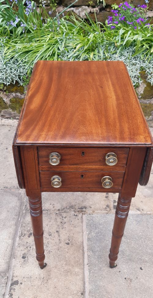 SMALL LAMP PEMBROKE TABLE REGENCY MAHOGANY - ADDITIONAL PHOTO 3