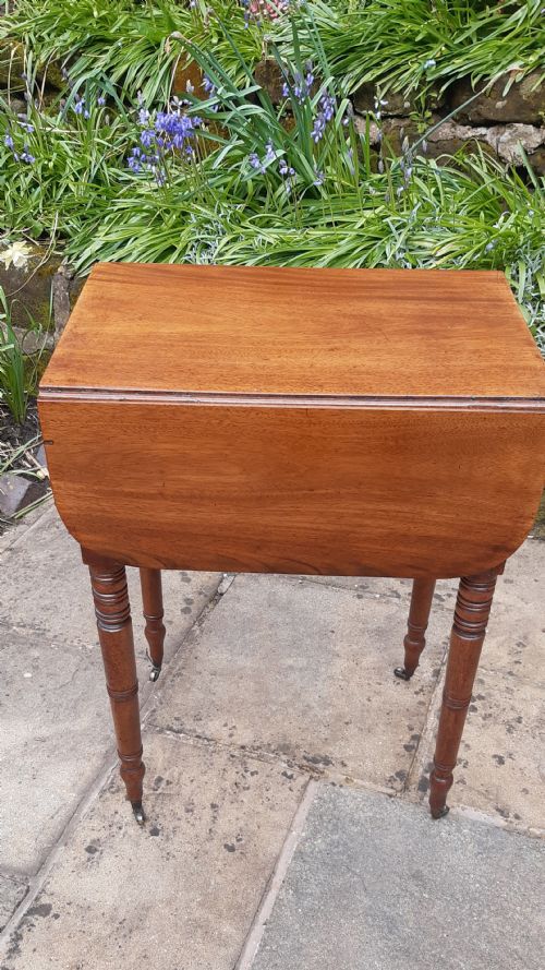 SMALL LAMP PEMBROKE TABLE REGENCY MAHOGANY - ADDITIONAL PHOTO 6