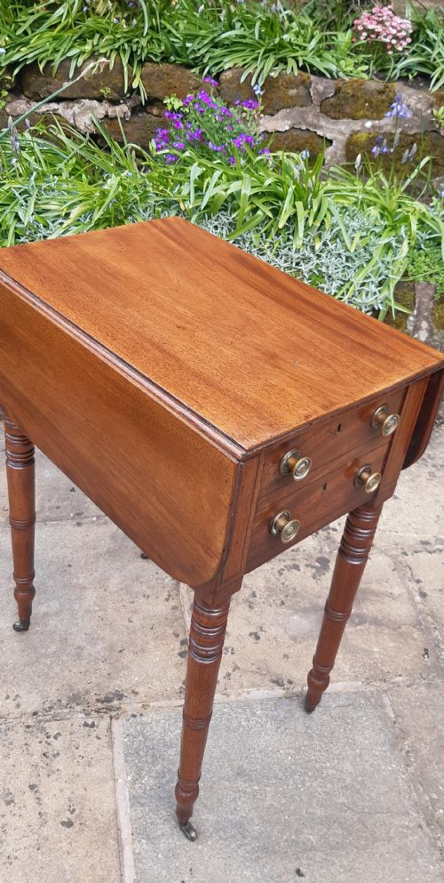 SMALL LAMP PEMBROKE TABLE REGENCY MAHOGANY - ADDITIONAL PHOTO 7