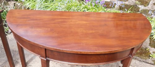 PAIR OF LARGE DEMI LUNE TABLES MAHOGANY GEORGIAN - ADDITIONAL PHOTO 6